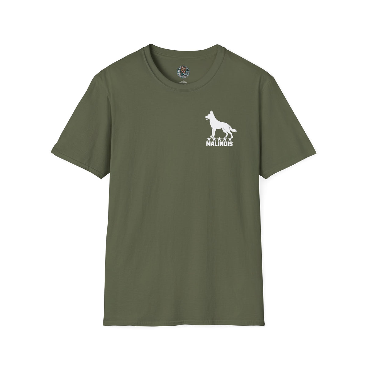 Belgian Malinois Camo American Flag T-Shirt | K9 Working Dog Shirt | Gildan 64000