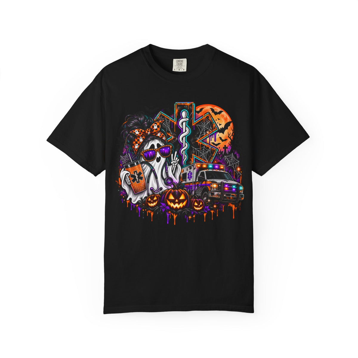 Spooky Season EMS Ghost | Halloween EMT & Paramedic Comfort Colors® T-Shirt