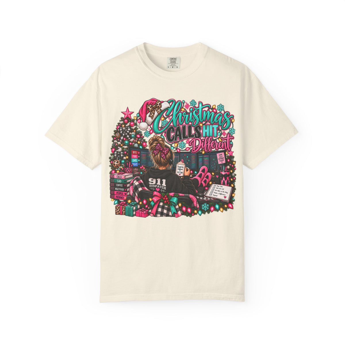 Christmas Calls Hit Different | 911 Dispatcher Christmas T-Shirt | Holiday Dispatch Shirt
