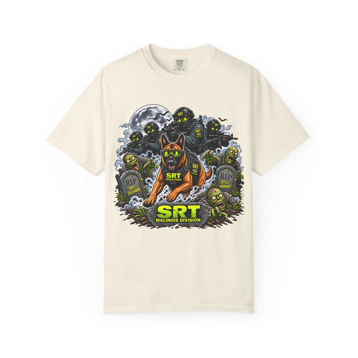 SRT Malinois Division | Zombie Apocalypse K9 Comfort Colors® T-Shirt | Halloween Tactical Dog Tee