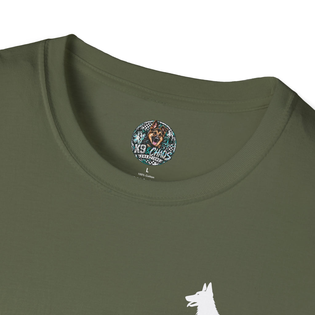 Belgian Malinois Camo American Flag T-Shirt | K9 Working Dog Shirt | Gildan 64000