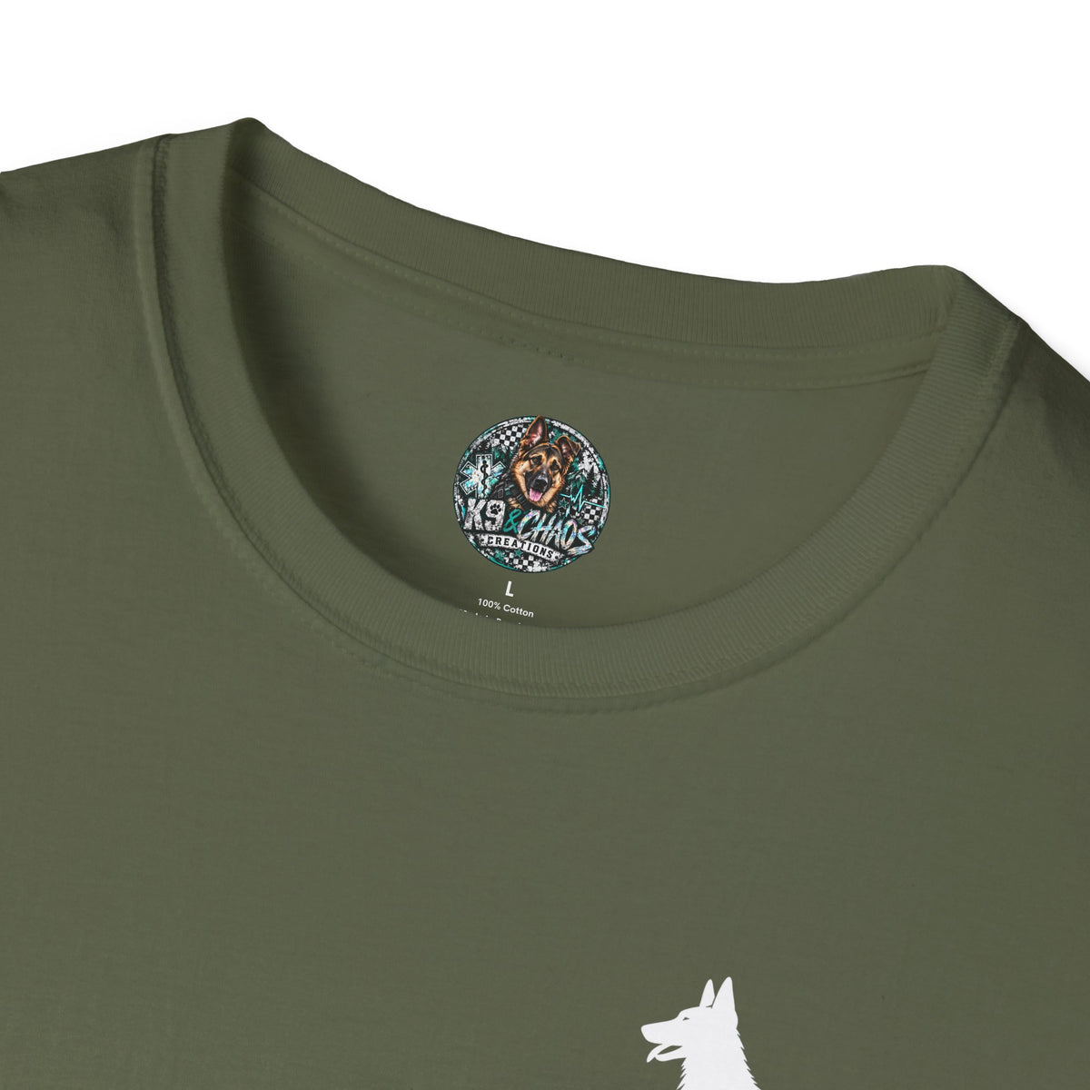 Belgian Malinois Camo American Flag T-Shirt | K9 Working Dog Shirt | Gildan 64000