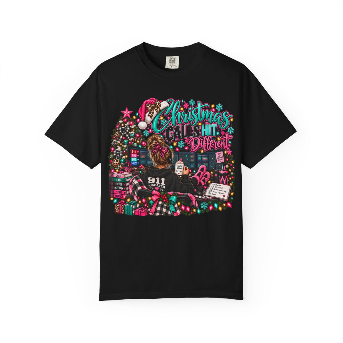 Christmas Calls Hit Different | 911 Dispatcher Christmas T-Shirt | Holiday Dispatch Shirt