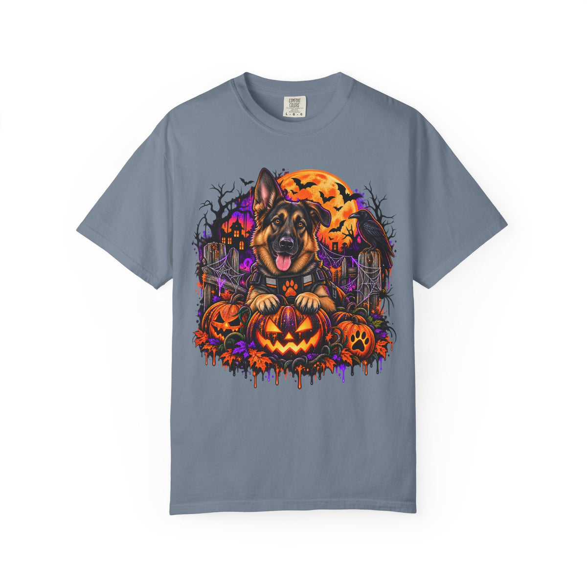 Spooky K9 Pumpkin Patch | Halloween German Shepherd Comfort Colors® T-Shirt