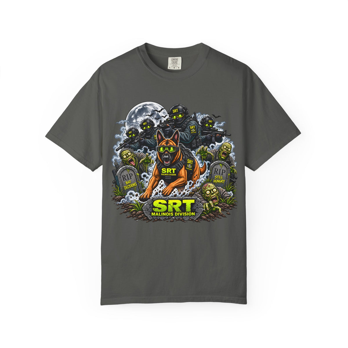 SRT Malinois Division | Zombie Apocalypse K9 Comfort Colors® T-Shirt | Halloween Tactical Dog Tee