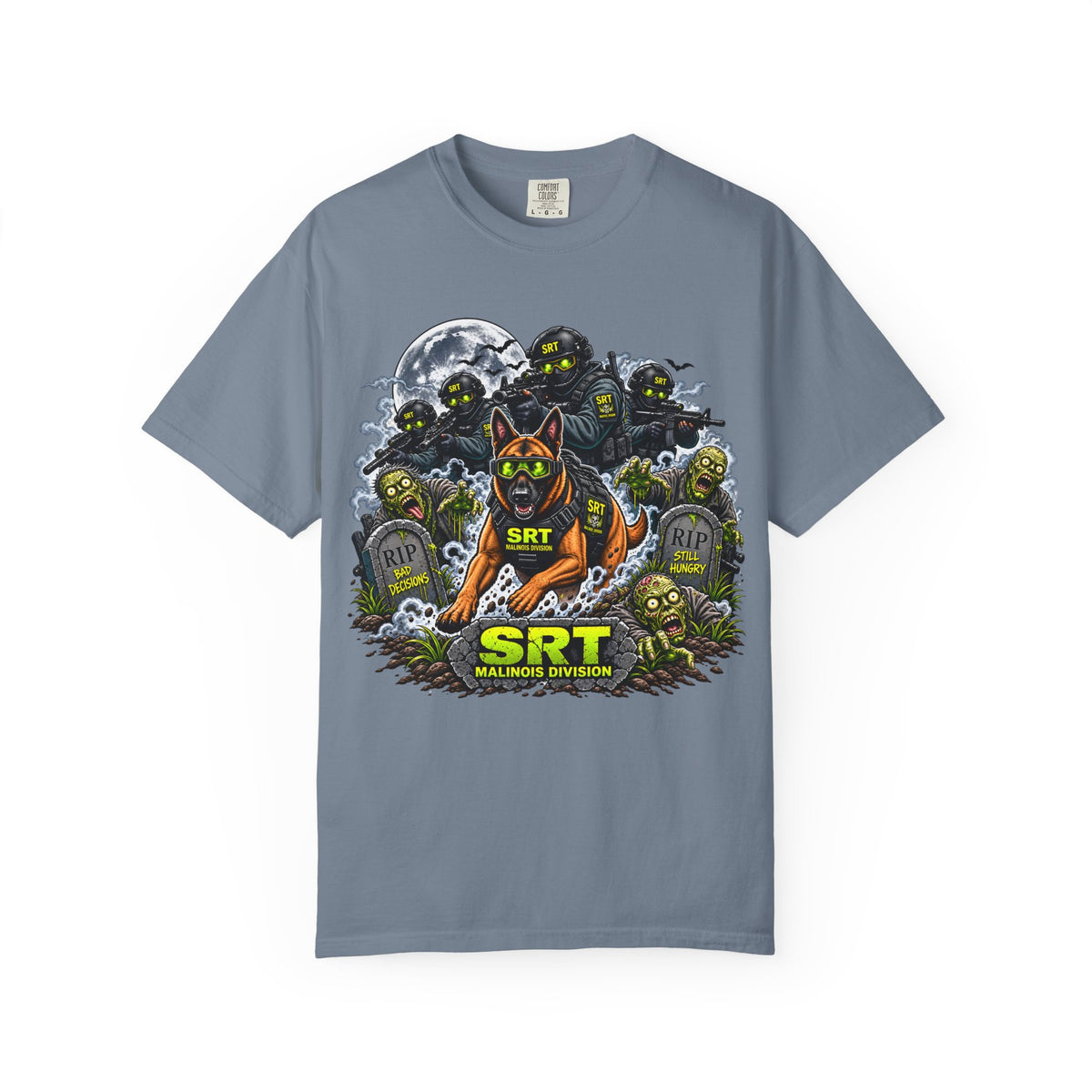 SRT Malinois Division | Zombie Apocalypse K9 Comfort Colors® T-Shirt | Halloween Tactical Dog Tee