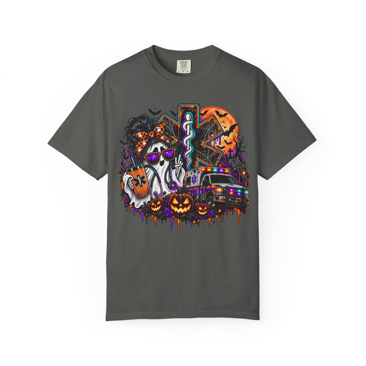 Spooky Season EMS Ghost | Halloween EMT & Paramedic Comfort Colors® T-Shirt