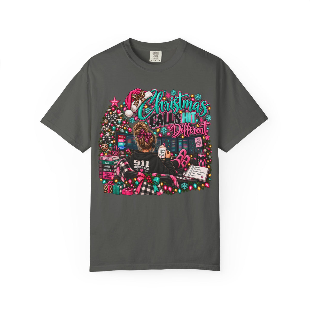 Christmas Calls Hit Different | 911 Dispatcher Christmas T-Shirt | Holiday Dispatch Shirt