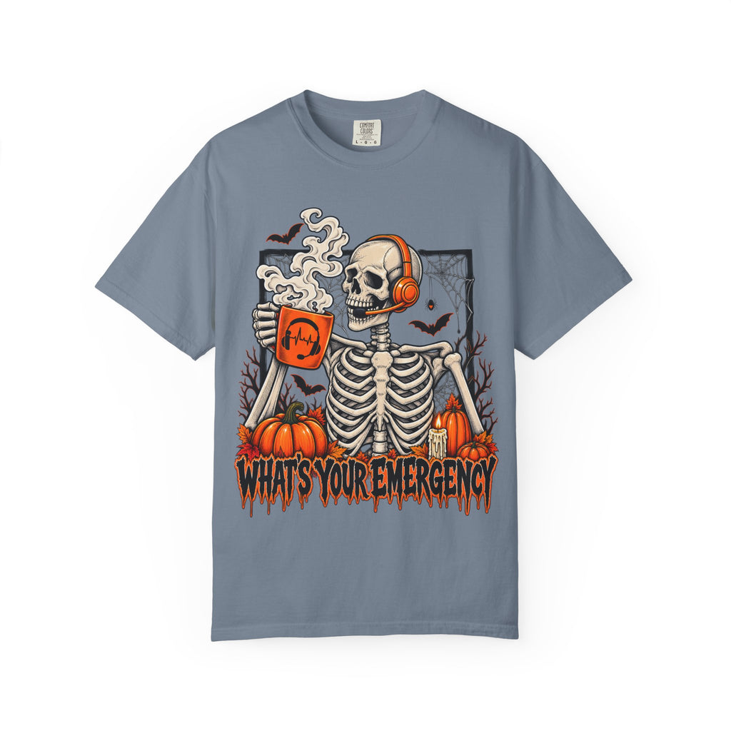 What's Your Emergency? | Spooky 911 Dispatcher Skeleton Comfort Colors® T-Shirt