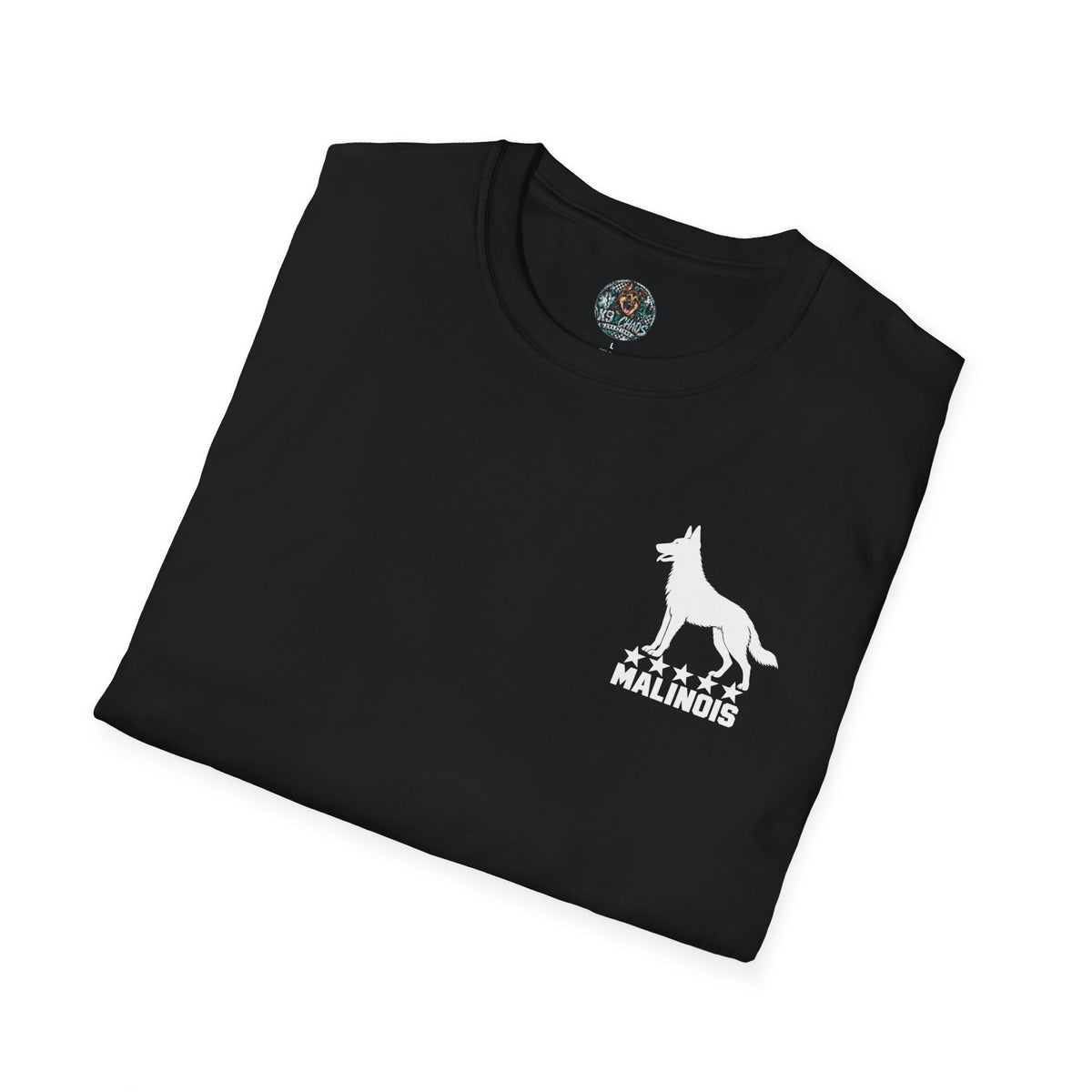 Belgian Malinois Camo American Flag T-Shirt | K9 Working Dog Shirt | Gildan 64000
