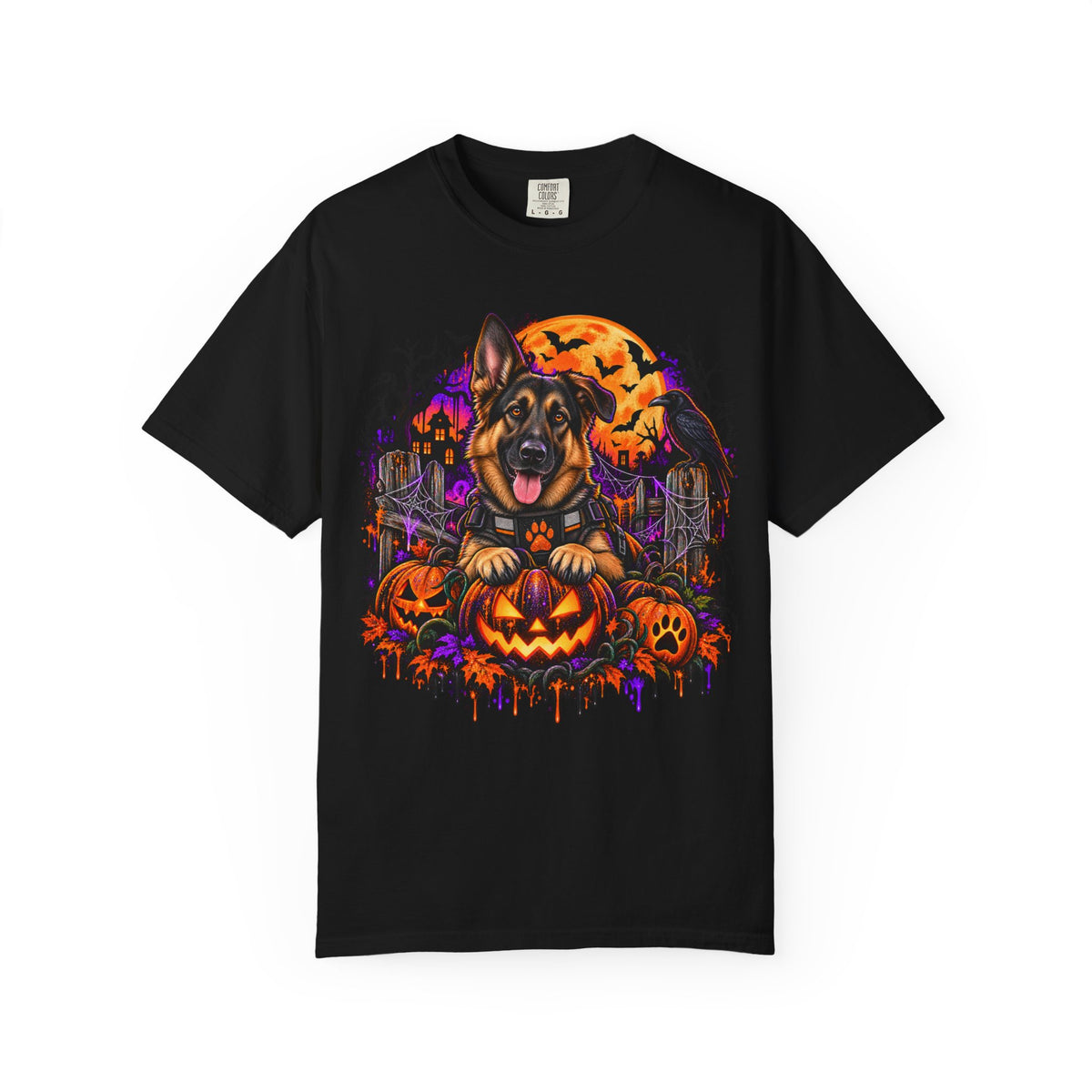 Spooky K9 Pumpkin Patch | Halloween German Shepherd Comfort Colors® T-Shirt