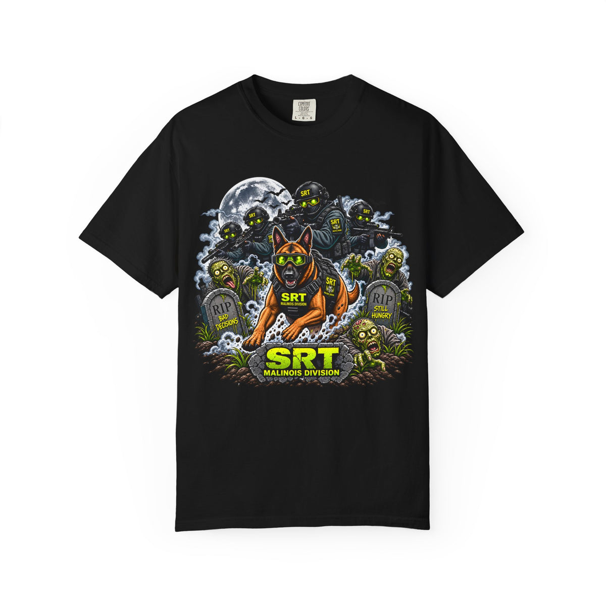 SRT Malinois Division | Zombie Apocalypse K9 Comfort Colors® T-Shirt | Halloween Tactical Dog Tee