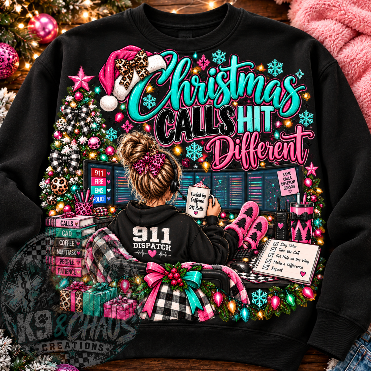 Christmas Calls Hit Different 911 Dispatcher PNG | Digital Download