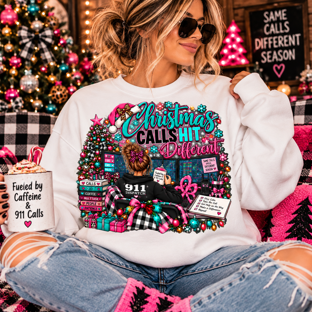 Christmas Calls Hit Different | 911 Dispatcher Comfort Colors® Crewneck Sweatshirt