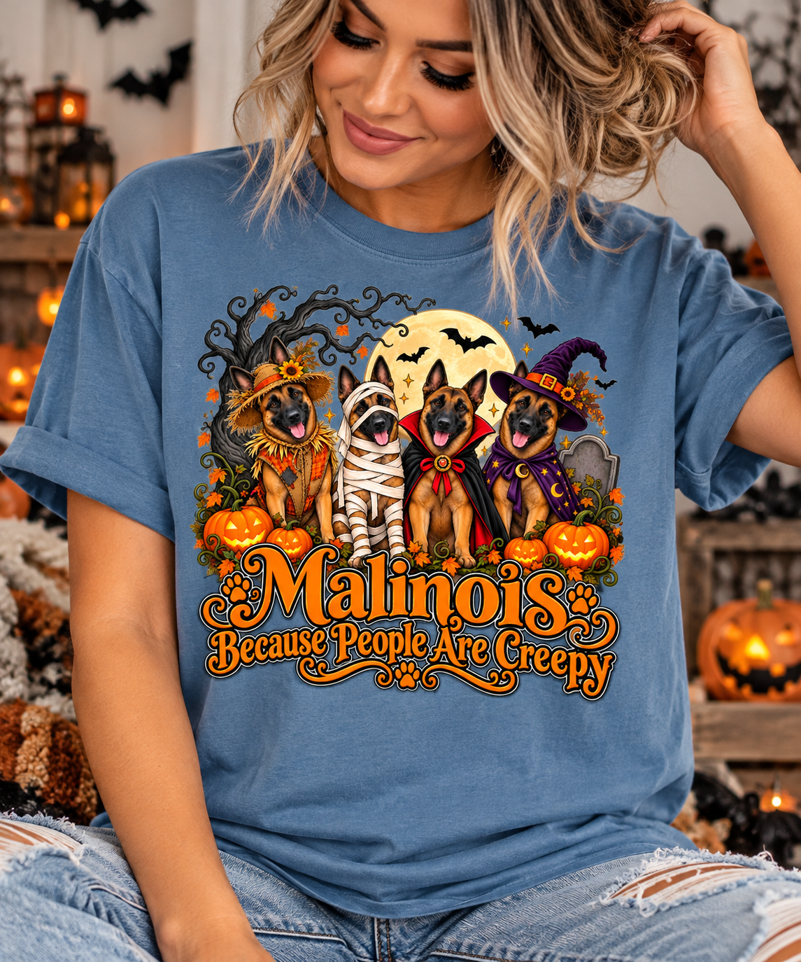 Malinois Because People Are Creepy | Halloween Comfort Colors® T-Shirt