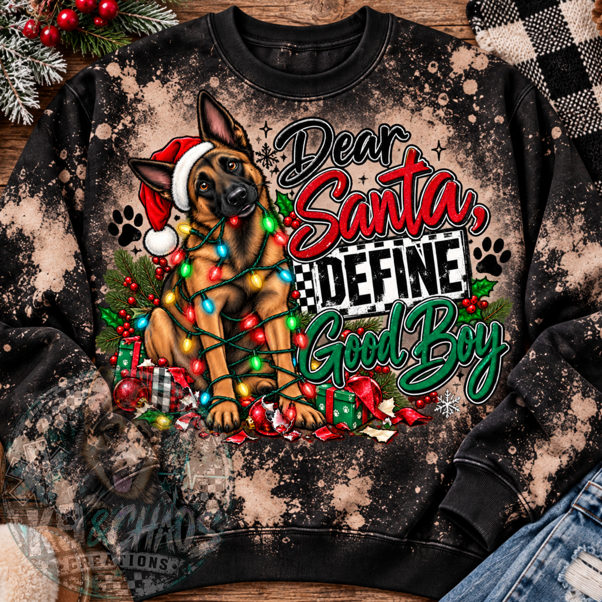 Dear Santa Define Good Boy Christmas K9 PNG | Digital Download