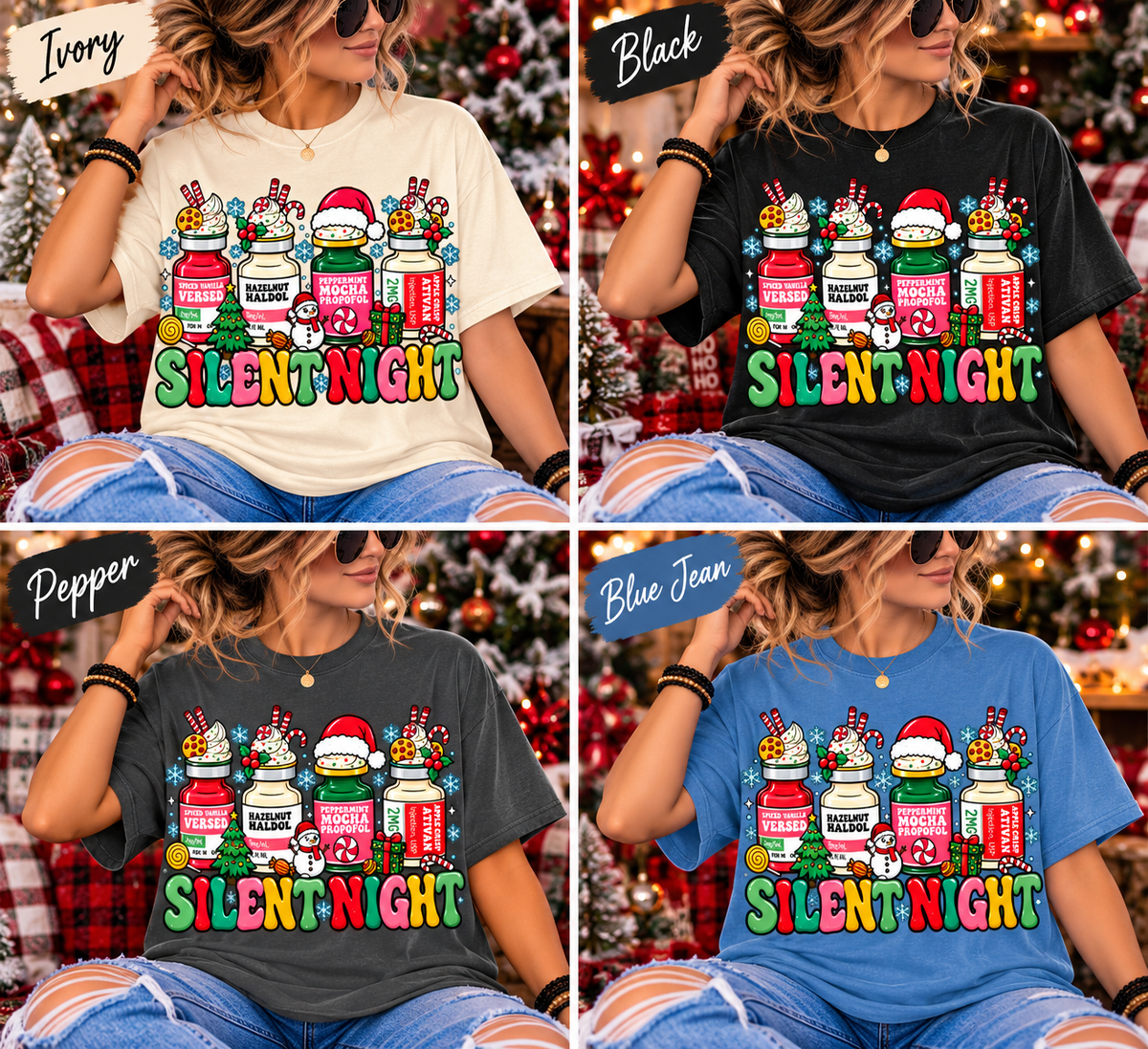 Silent Night | Funny EMS Christmas Comfort Colors® T-Shirt | Medical Humor Holiday Tee