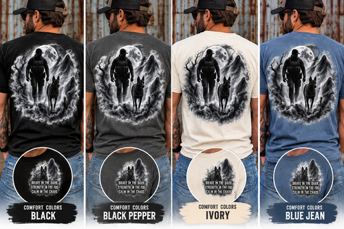 Brave in the Dark K9 Handler T-Shirt | Spooky Working Dog Comfort Colors® Tee