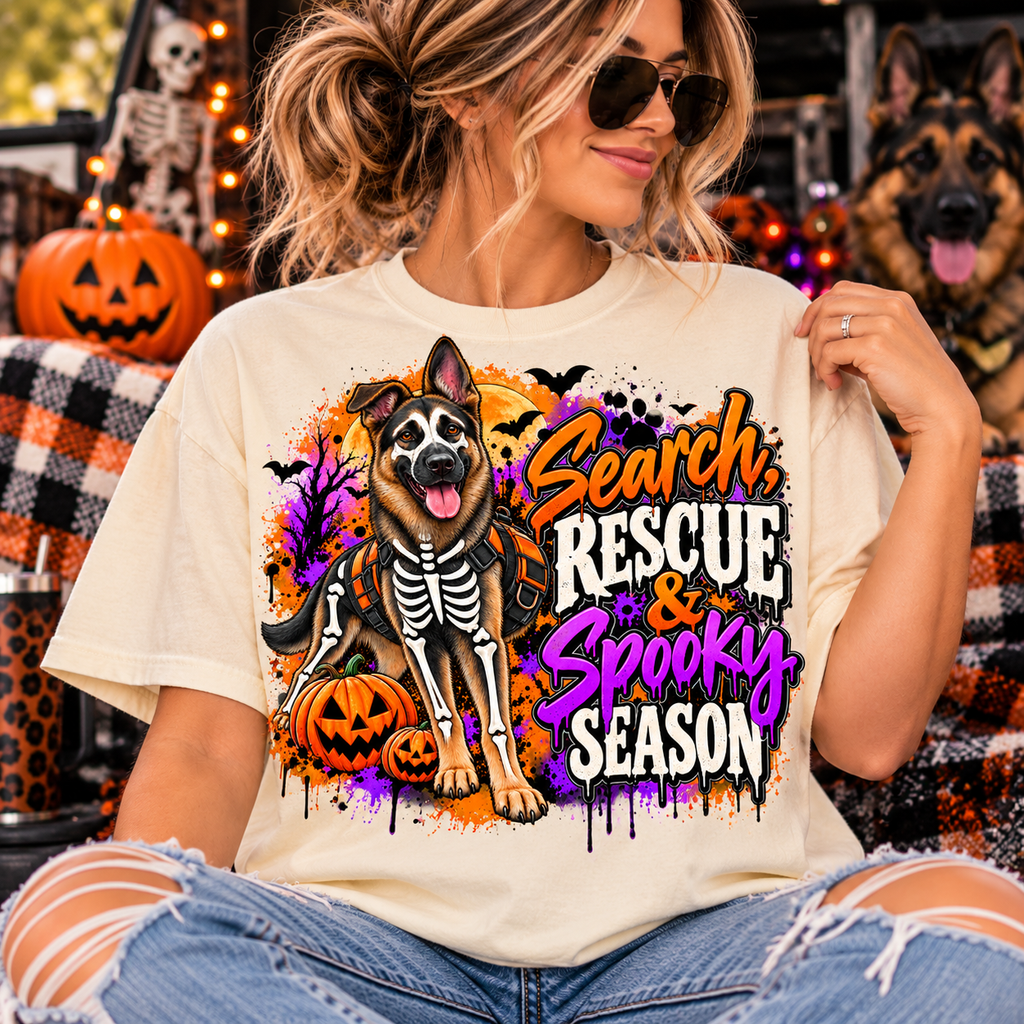 Search, Rescue & Spooky Season | Halloween K9 Graphic Tee