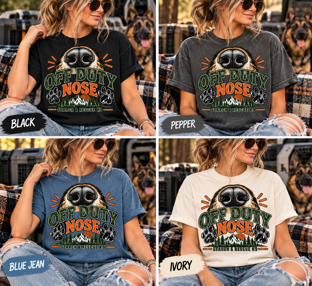 Off Duty Nose T-Shirt | K9 Handler & Search and Rescue Dog Lover Tee