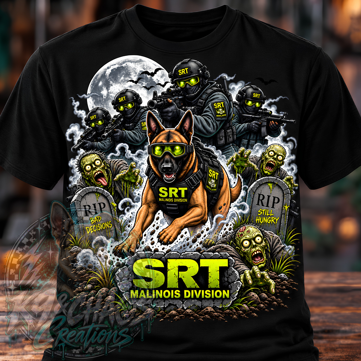 SRT Malinois Division | Tactical K9 Halloween PNG Design