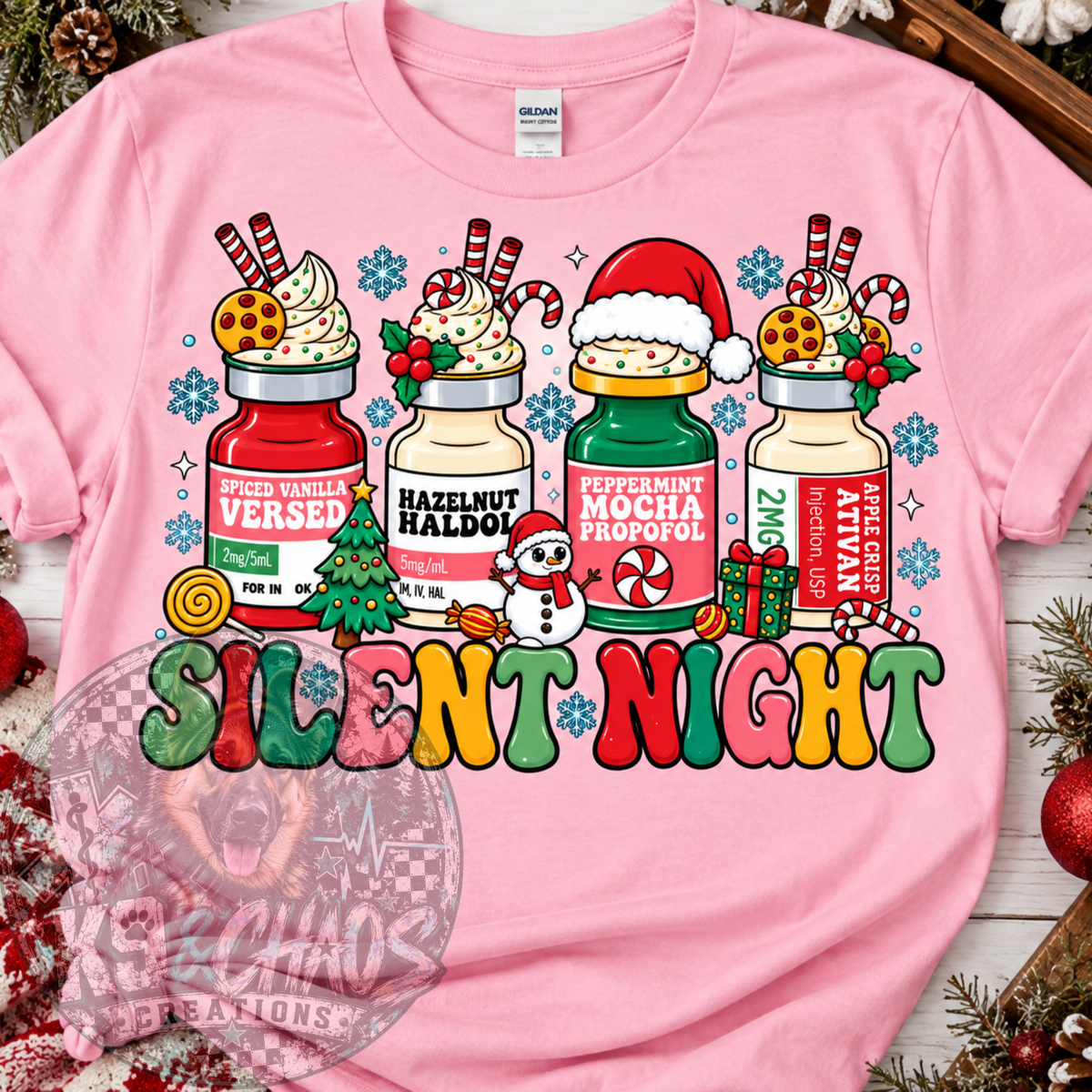 Silent Night Christmas EMS Shirt | Festive Medication T-Shirt